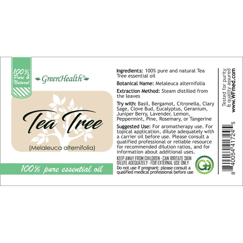 GreenHealth - 5 ml Tea Tree Essential Oil - 100%
