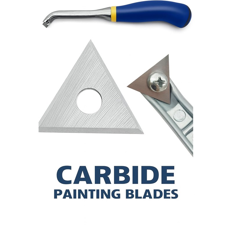 Paint Scraper Carbide Blades Double-Edged Reversible Replacement Blade (1" Triple-Edge