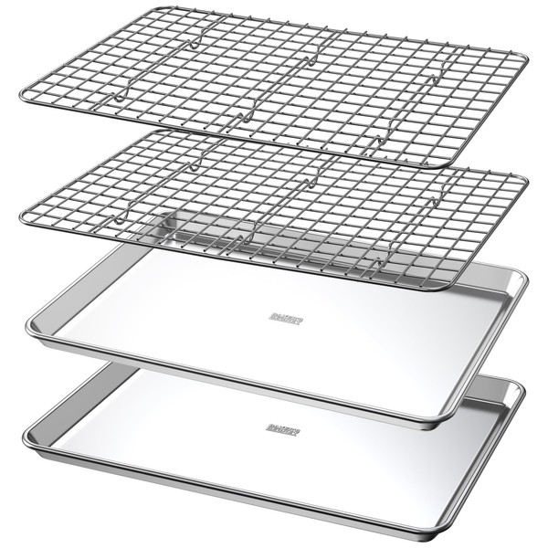 Baker's Secret 4pcs Set, 2x Baking Trays for Oven, 100%