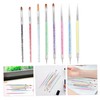 BIUDECO 8pcs Double-Ended Nail Art Brushes Set Pointed Nail Brush