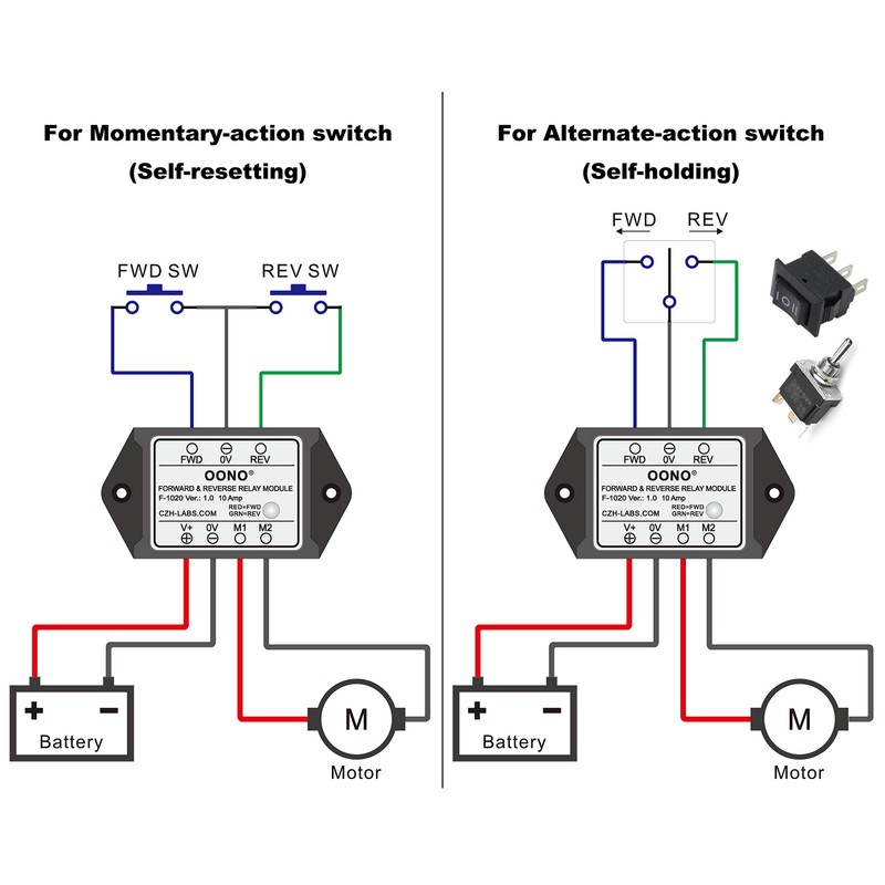 Forward and Reverse Relay Module for Motor/Linear Actuator, Reversing Relay