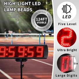 GAN XIN Race Clock with Tripod for Running Events, Large LED Stopwatch with Remote,Countdown/Count up Gym Timer for Home,Wall Digital Time Clocks