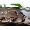 ★ 6 cm large brown ethnic boho wooden hoop earrings