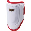 ZETT BLL384C Baseball Elbow Guard for Hitters, White x Red