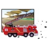 Mini Simulation Aerial Ladder Truck Model Vehicle Fire Fighting Car