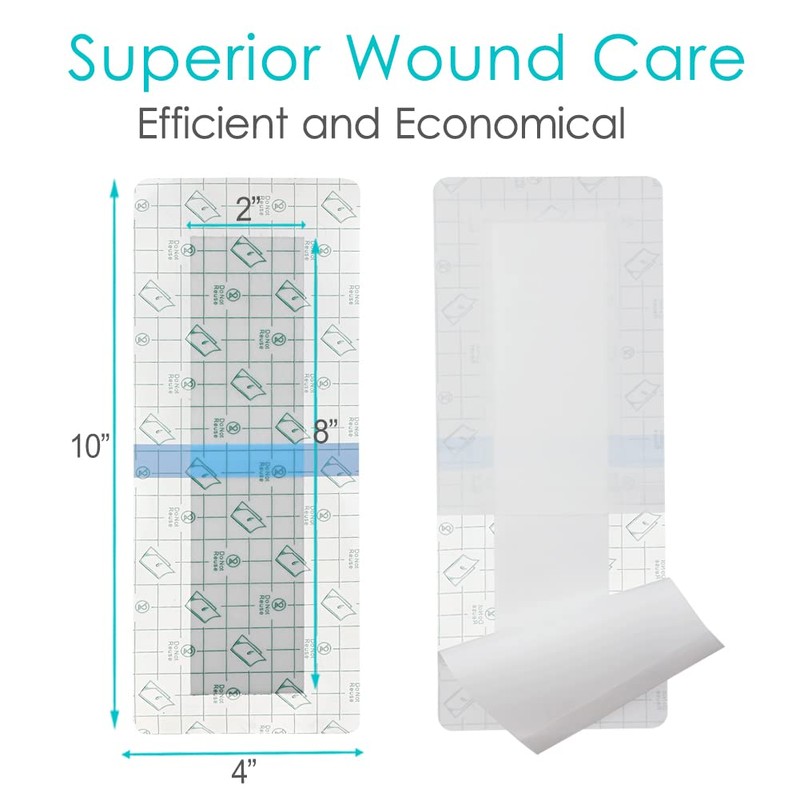 14 Pack 4"x10" Waterproof Adhesive Island Dressing for Knee Replacement