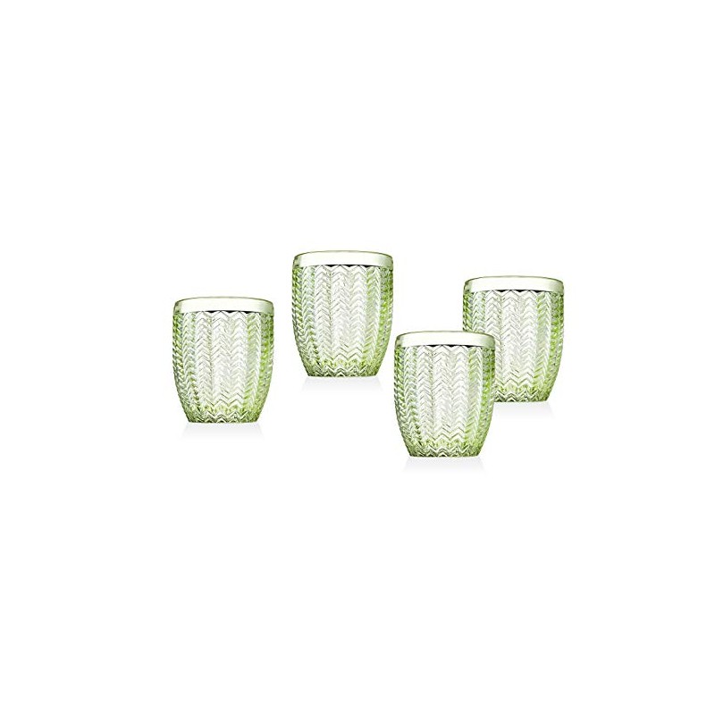 Godinger Twill Double Old Fashioned Glasses, Beverage Glass Cups, Drinking