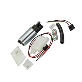 Flo Supply 265lph @ 45psi Universal In-Tank Fuel Pump Kit - 265lph @ 45psi fuel pump, 18" long harness, Filter sock, 1 ft of submersible hose, and two 5/16" hose Clamps