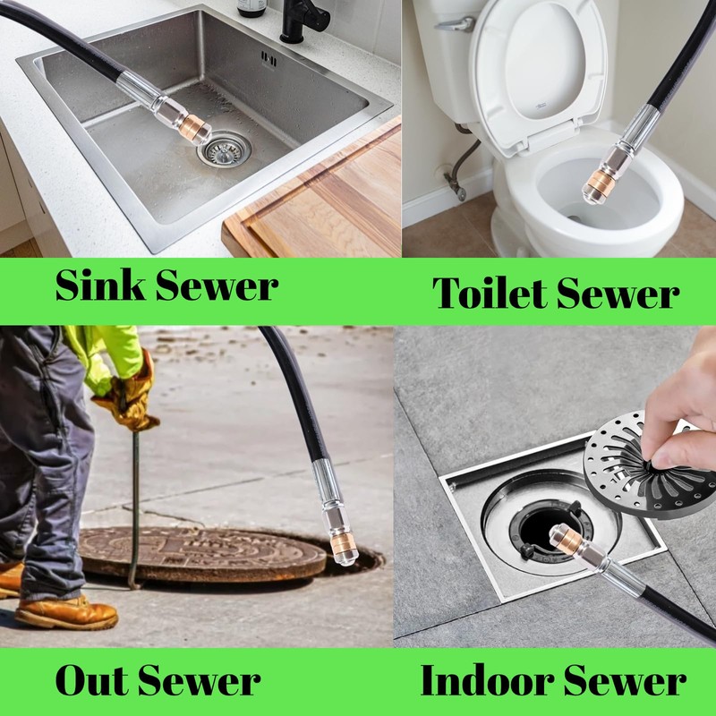 Sewer Jetter Kit for Pressure Washer 5800 PSI Drain Cleaner