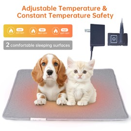 SOVPAIT Cat Heating pad Indoor,Temperature Adjustable Kitten Heating pad Newborn with 12VDC Safe Voltage and Machine Washable（S：17 * 12IN）