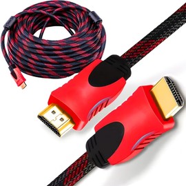 Retoo HDMI Cable 4K 1.35 m High Speed Cable Compatible with TV Video 4K UHD 2160p HD 1080p Braided Gold-Plated Connectors DP Computer to HDMI Monitor Compatible HDMI