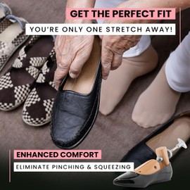 HOUNDSBAY Shoe Stretcher Bulldog Premium Professional 2-way Wooden Shoe Stretcher for Women, Shoe Widener & Expander for Women w/Wide Feet