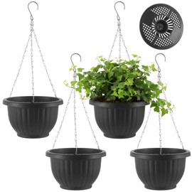 4 Pack Hanging Planters, 9.3 Inch Self Watering Pots for Indoor Plants