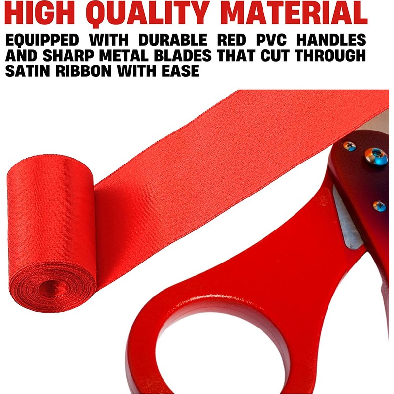 Red Ribbon Cutting Ceremony Kit – 25" Giant Scissors for