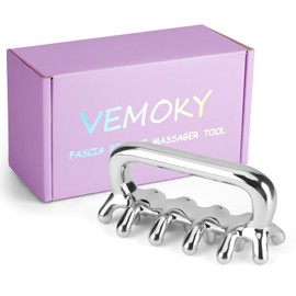 Vemoky Fascia Massage Tool Stainless Ice Therapy Trigger Point Tools Cellulite Blaster Massage Tool for Shoulder Neck Facial Full Body Deep Tissue Myofascial Release and Tighter Skin Silvery