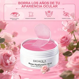 Parches para Ojos Colageno, 60 Pares Eye Patches Hidrogel Eliminador de Bolsas Ojo y Ojeras, Mascarilla Ojos con Efecto Iluminador, Hidratante, Antiarrugas y Refrescante, Skincare para Adult, Rosa