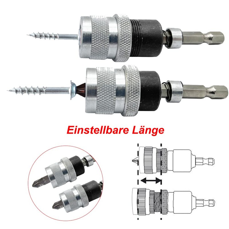 Saipor Magnetic Drywall Bit Holder with S2 Screwdriver Bits 1/4