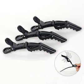 10x Hair Clips Crocodile Salon Hairdressing Tool Matte Section Claw Clamp Black, Strong Grip Sectioning Claw for Styling, Durable and Non-Slip