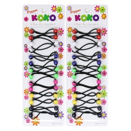 KOKO - Priemum 28 Pcs Bubble hair ties. Elastics Ties 12mm Ball Bubble Ponytail Holders. Colorful Elastic Accessories for Baby Kids Children Girls Toddler Women All Ages (CLEAR MIX)