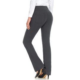 Safort 28" 30" 32" 34" Inseam Regular Tall Bootcut Yoga Pants, 4 Pockets, UPF50+, Grey, L
