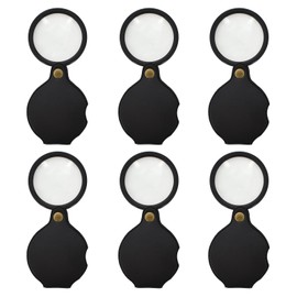 Pack of 6 Mini Pocket Magnifiers Foldable, 10x Small Magnifying Glass for Children, Reading Magnifying Glass Reading Aid Magnifying Glass Pocket Magnifying Glass Hand Magnifier for Reading Cards