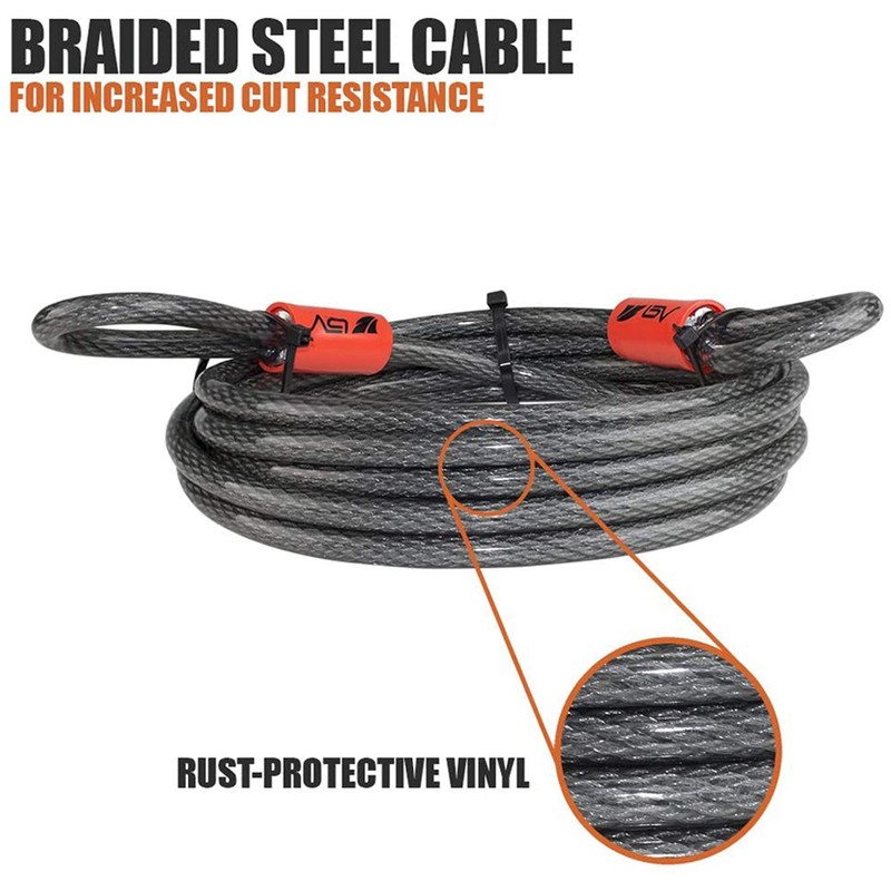BV Heavy-Duty 15FT Security Cable with Loops - 10mm (3/8
