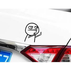 Vmingo Vinil Calcomania Monito Whatsapp Dedo Grosero Divertido Auto Sticker (Negro)