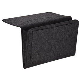 PATIKIL 13in Bedside Caddy, Bed Caddy Bedside Organizer Hanging 5 Pocket Soft Felt Bed Pockets Bedside Storage Organizer Remote Control Holder for Bedroom Phones Glasses, Grey