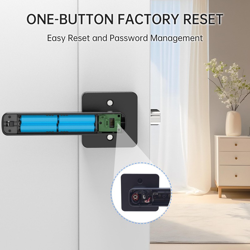 Fingerprint Door Lock-Smart Door knob, Biometric Door Locks,with App/Code/Backup Key/Fingerprint/IC