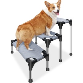 Dog Stairs for Small Dogs - 3 Tiers Dog Steps for High Bed and CouchSofa 17.7" H, Non-Slip Bottom Pet Stairs, for Dogs and Cats Climbing