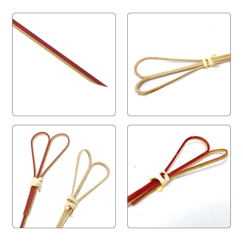 Honbay 100PCS 12cm 4.7inch Heart Shaped Cocktail Picks Bamboo Picks