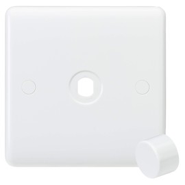 Knightsbridge CU1DIM Curved Edge 1 Gang Plate with Matching Dimmer Cap, White