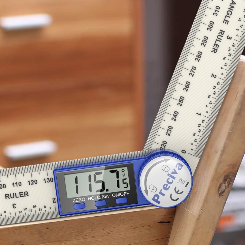 Preciva Digital Protractor with Screen Hold and 180° Rotating Function,