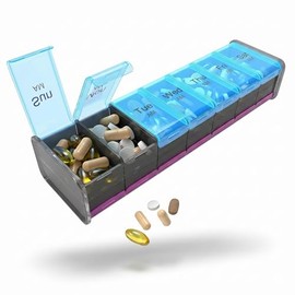 Extra Large Pill Organizer- XXL Pill Box 7 Day - Weekly Pill Organizer with AM PM Large Compartments Big Pill Case for Supplements Jumbo Pill Holder f