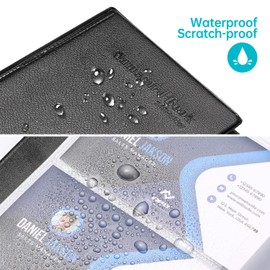 DMFLY Business Card Organiser - Professional PU Leather Business Card Holder for Men and Women, Business Card Book, Name Card Book Holder, Office Business Card Holder, Holds 240 Cards, Black