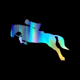 Jumping Horse Decal Vinyl Sticker Auto Car Truck Wall Laptop | Holographic | 5.5" x 3"