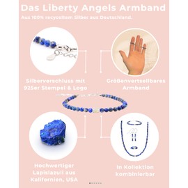 Liberty Angels - Gemstone bracelet made of 925 silver and opal - gemstone bracelet for men and women - healing stone jewellery bracelets - high quality gemstone jewellery - healing stone bracelet