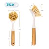 Afnax Dish Cleaning Brush with Handle Built in Scraper, Bamboo