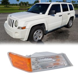 GZZTORES - Cubierta de luz lateral para Jeep Patriot 2007, 2008, 2009, 2010, 2011, 2013, 2014, 2015, 2016, 2017, accesorios de montaje