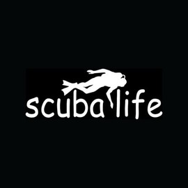 SCUBA LIFE Sticker Dive Vinyl Decal Salt Water Ocean Deep Sea Fish Aquatic Cute - Die cut vinyl decal for windows, cars, trucks, tool boxes, laptops, MacBook - virtually any hard, smooth surface