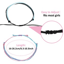 Yolev Pack of 20 Boho Rope Bracelets Set for Women Foot Band Beach Surf Waves Paracord Bracelet Women Adjustable Hand Braided Friendship Bracelet Summer Rope Bracelets Girls, Waxed thread and rope, No