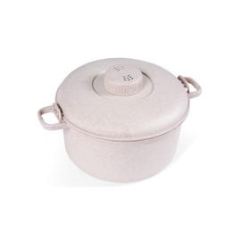 Handy Gourmet Eco Friendly Microwave Pressure Cooker - Easy Microwave Cooking - Easy & Fast Microwave Cookware for Rice, Chicken, Pasta, and More - Non-Toxic & Bio-degradable Material (Beige)