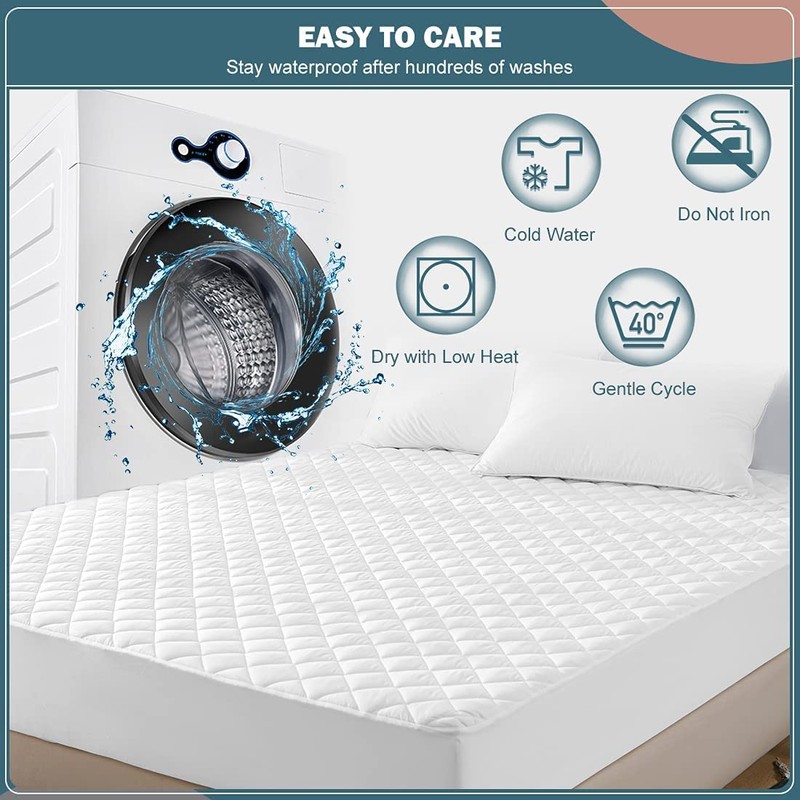 Family Bedding Single Bed Quilted Fitted Mattress Pad - Waterproof