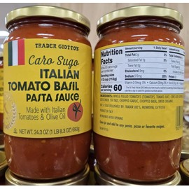 Trader Joe Caro Sugo Italian Tomato Basil Pasta Sauce 24.3oz 690g (Two Bottles)