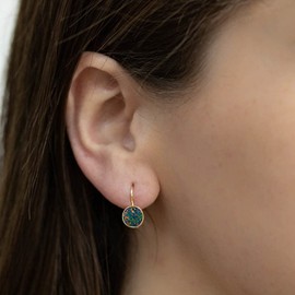 14K Gold Black Opal Earrings for Women - October Birthstone Earrings - 14K Gold Earrings for Women - Dainty Dangle Earrings for Women - Gold Dangle Earrings for Women - Everyday Jewelry