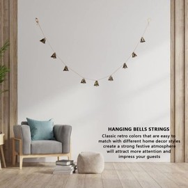 Craft Bells, Hanging Bell String Bronze Jingle Bells Vintage Brass Color Christmas Bells for Wind Chimes Housebreaking Doorbell Christmas Tree Wedding Decor