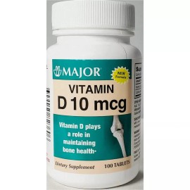 Major Vitamin D 400IU Tablet 100ct