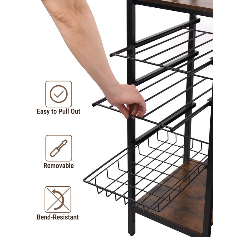 yoopin 4 Tier Bakers Rack with Power Outlets, Microwave Stand