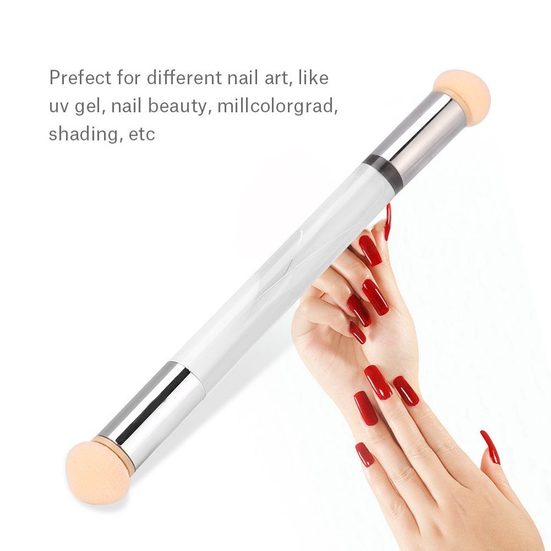Pincel de sombreado de uñas, 2 colores de doble extremo