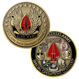 Hollycoin U.S. Army Challenge Coin Special Operations Command Sine Pari Military Challenge Coins for Veterans Collectors